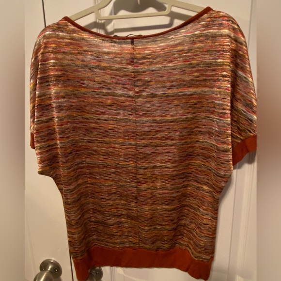 The Limited Women's Medium Pullover Colorful Top Rust Brown Green Sz M - Picture 2 of 6